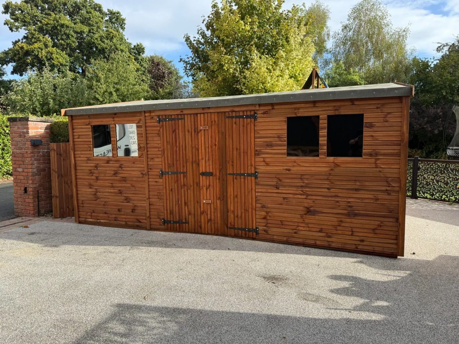 17x14 Heavy Duty Apex Garden Shed with Double Doors and Windows